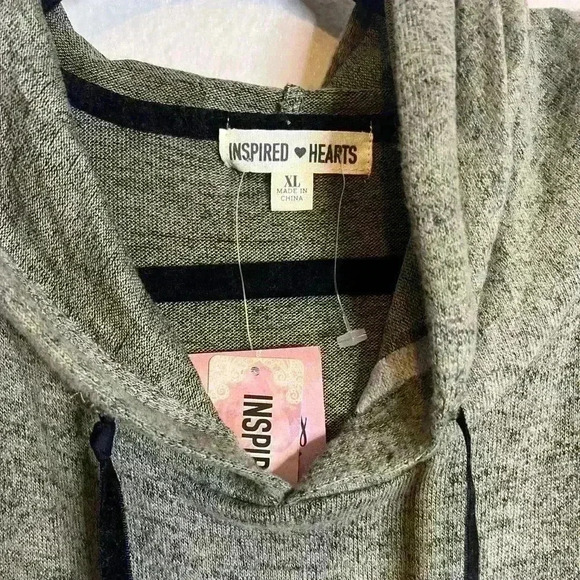 Inspired Hearts Hoodie Womens X Large  Pocket Green Dress - Picture 3 of 4